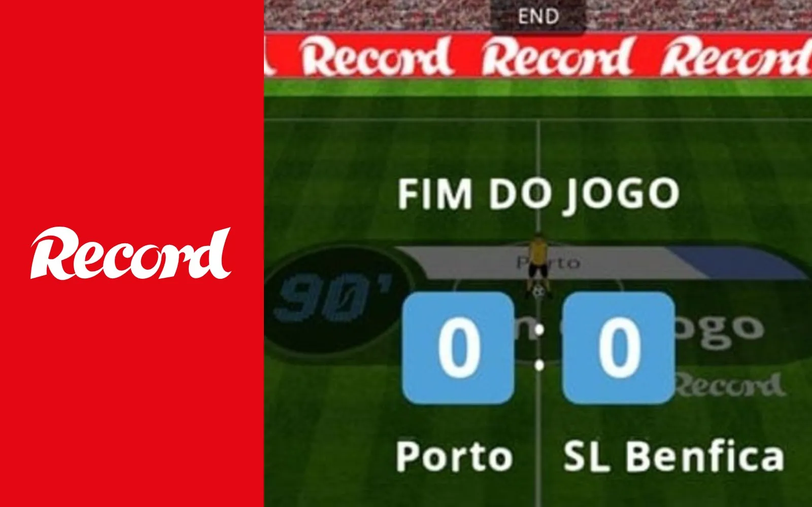 The Record masthead beside FootAR's AR match view of FC Porto vs Benfica