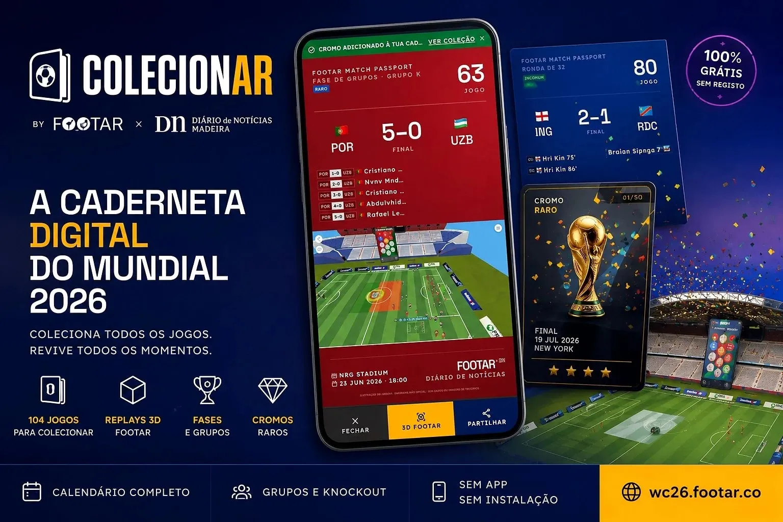 ColecionAR Match Passport key visual on a phone