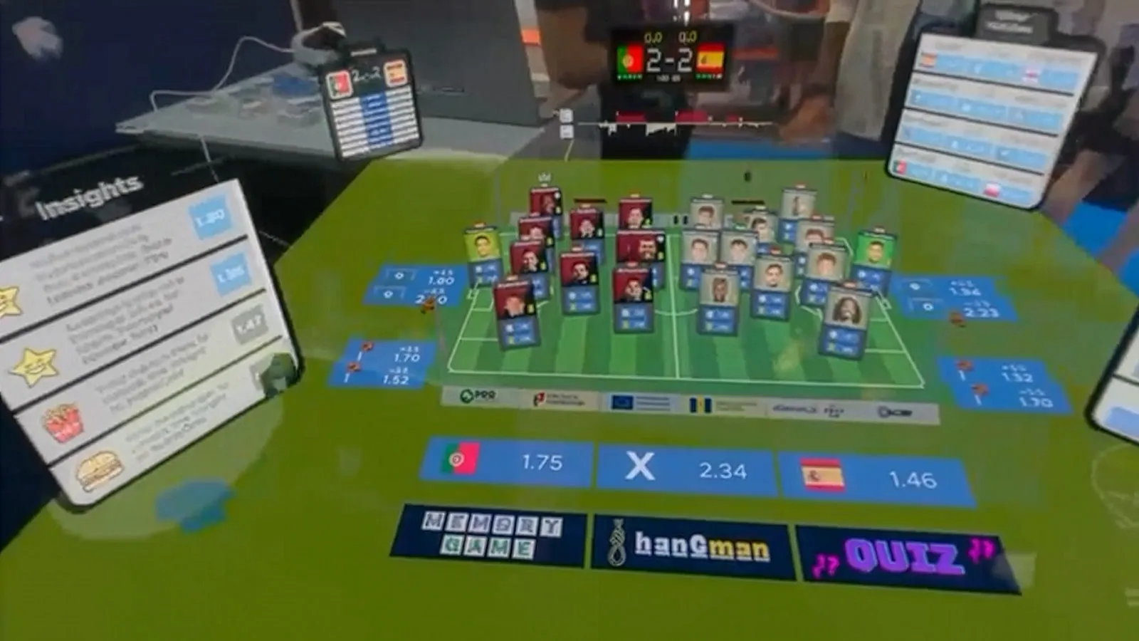 FootAR matchday games in the 3D stadium