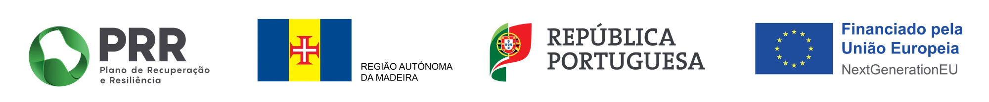 Funding logos: PRR, Plano de Recuperação e Resiliência; Região Autónoma da Madeira; República Portuguesa; Financiado pela União Europeia, NextGenerationEU