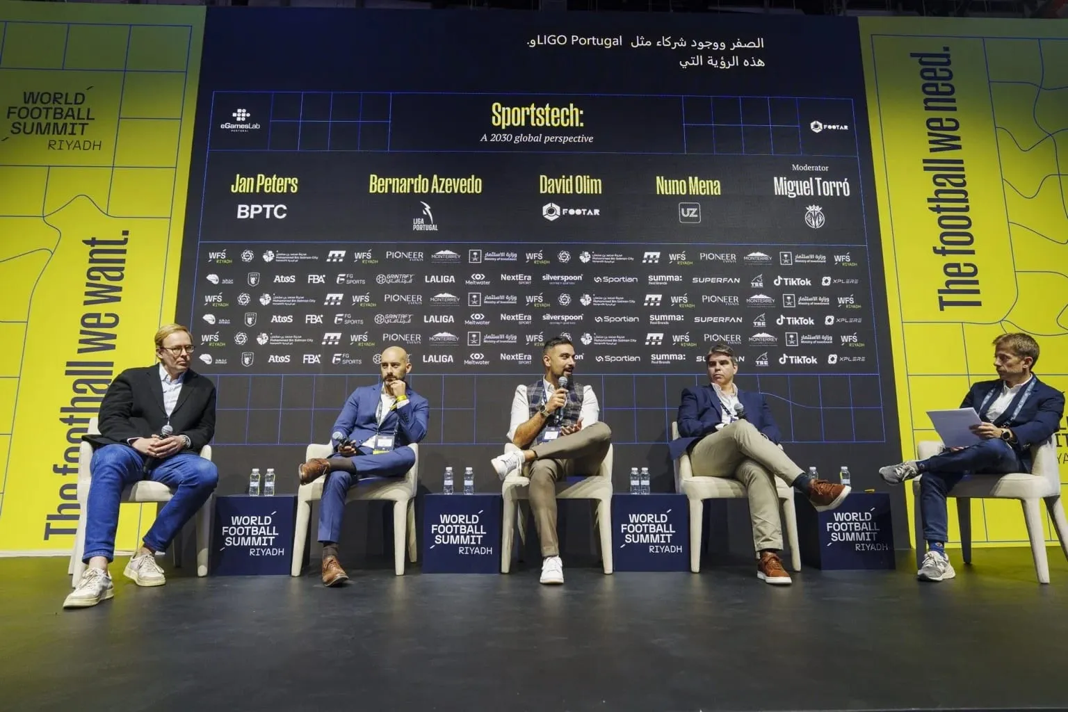 A panel on stage at World Football Summit Riyadh